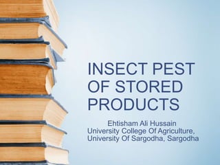 INSECT PEST
OF STORED
PRODUCTS
Ehtisham Ali Hussain
University College Of Agriculture,
University Of Sargodha, Sargodha
 