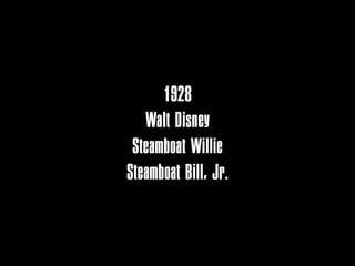 1928
   Walt Disney
 Steamboat Willie
Steamboat Bill, Jr.
 