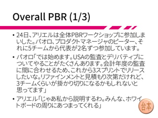 LeSS Story:
Flow of Features & Events
• この物語では顧客のフィーチャがLeSSのスプリントを経験
するフローを説明する。
• 登場人物:
• アリエル: プロダクトマネージャ(監査の専門家)
• パオロ: プロダクトオーナー
• ピーター: プロダクトマネージャ
• サム: スクラムマスター
• 演出の都合により省略、変更、追加などがあります
 
