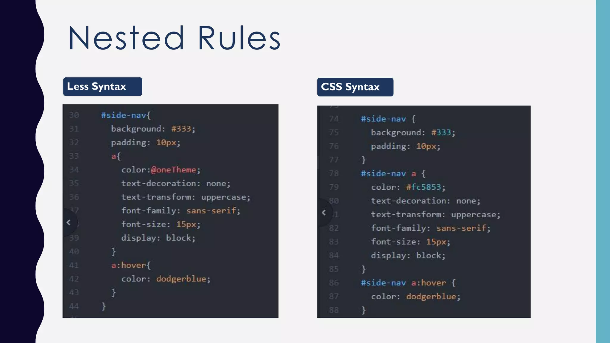 Nested Rules Less Syntax CSS Syntax 