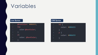 LESS(CSS Pre Processor) introduction | PDF
