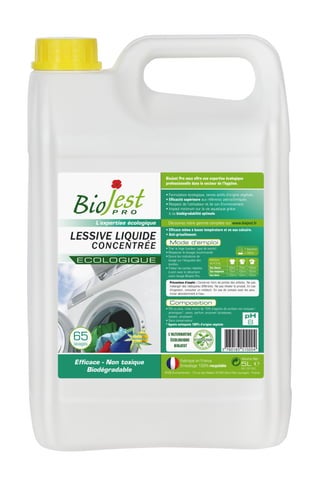Lessive liquide écologique biojest pro bidon 5 l