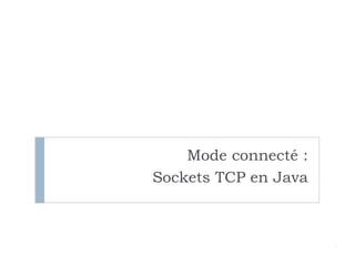 Alphabet et langage
20
Mode connecté :
Sockets TCP en Java
 