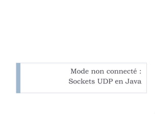 Alphabet et langage
37
Mode non connecté :
Sockets UDP en Java
 