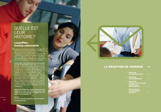 QUELLE EST
     LEUR
     HISTOIRE ?
     LeasePlan,
     leasing automobile
     Leaders du marché belge, nous gérons chez LeasePlan
     une ﬂotte de plus de 50 000 véhicules, qui drainent un
     afﬂux de plus de 400 amendes par jour.
     Le traitement manuel prenait beaucoup de temps et
     n’offrait pas de possibilités d’archivage ou de rapport.
     Nous ne disposions donc pas des informations
     nécessaires en cas de contestation et nous ne pouvions
     pas analyser les coûts et amendes par conducteur.

     Grâce à eXbo, nous gérons bien plus efﬁcacement
     nos ﬂux de documents. eXbo, ﬁliale de La Poste,
     garantit un traitement quotidien et transparent des
     amendes. Ils scannent les amendes, les contrôlent          LA RÉCEPTION DE COURRIER                >>
     et valident les données par OCR (reconnaissance
     optique) aﬁn de vériﬁer s’il s’agit bien d’un véhicule
     LeasePlan, de quel type d’infraction il s’agit,... Des                  >   RÉCEPTION
     paramètres prédéﬁnis (vitesse ou localisation du                            DE COURRIER DÈS 9H     P. 13
     véhicule) sont scannés dans le système et sont ensuite
     repris dans la lettre d’accompagnement envoyée au                       >   RÉCEPTION
     contrevenant. Ensuite, les amendes sont archivées                           D’UN RECOMMANDÉ        P. 13
     dans le dossier électronique, avec une image de
     l’amende originale et de la lettre d’accompagnement,                    >   RÉCEPTION
     la date de l’envoi,... Les dossiers sont conservés                          PENDANT LES VACANCES
     dans des archives en ligne, accessibles à tous nos                          OU LORS D’UN
     collaborateurs.                                                             DÉMÉNAGEMENT           P. 14

     Résultat de l’intervention d’eXbo ? Une importante                      >   DIGITALISATION
     réduction de coûts, une diminution du temps de                              DES DOCUMENTS
     traitement et une réduction du nombre d’erreurs                             ENTRANTS               P. 15
     grâce à l’automatisation.

     Dirk Gay
     Director personnel & organisation, LeasePlan Belgium
10
     www.leaseplan.com
 