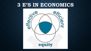 3 E’S IN ECONOMICS
equity
 
