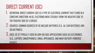 Creative tech, basic electronics, different types of electricity and ...