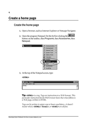 HTML Lesson 1-create-a-home-page