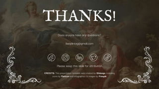 CREDITS: This presentation template was created by Slidesgo, including
icons by Flaticon and infographics & images by Freepik
Does anyone have any questions?
liwaylintag@gmail.com
THANKS!
Please keep this slide for attribution