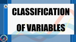 CLASSIFICATION
OF VARIABLES
 