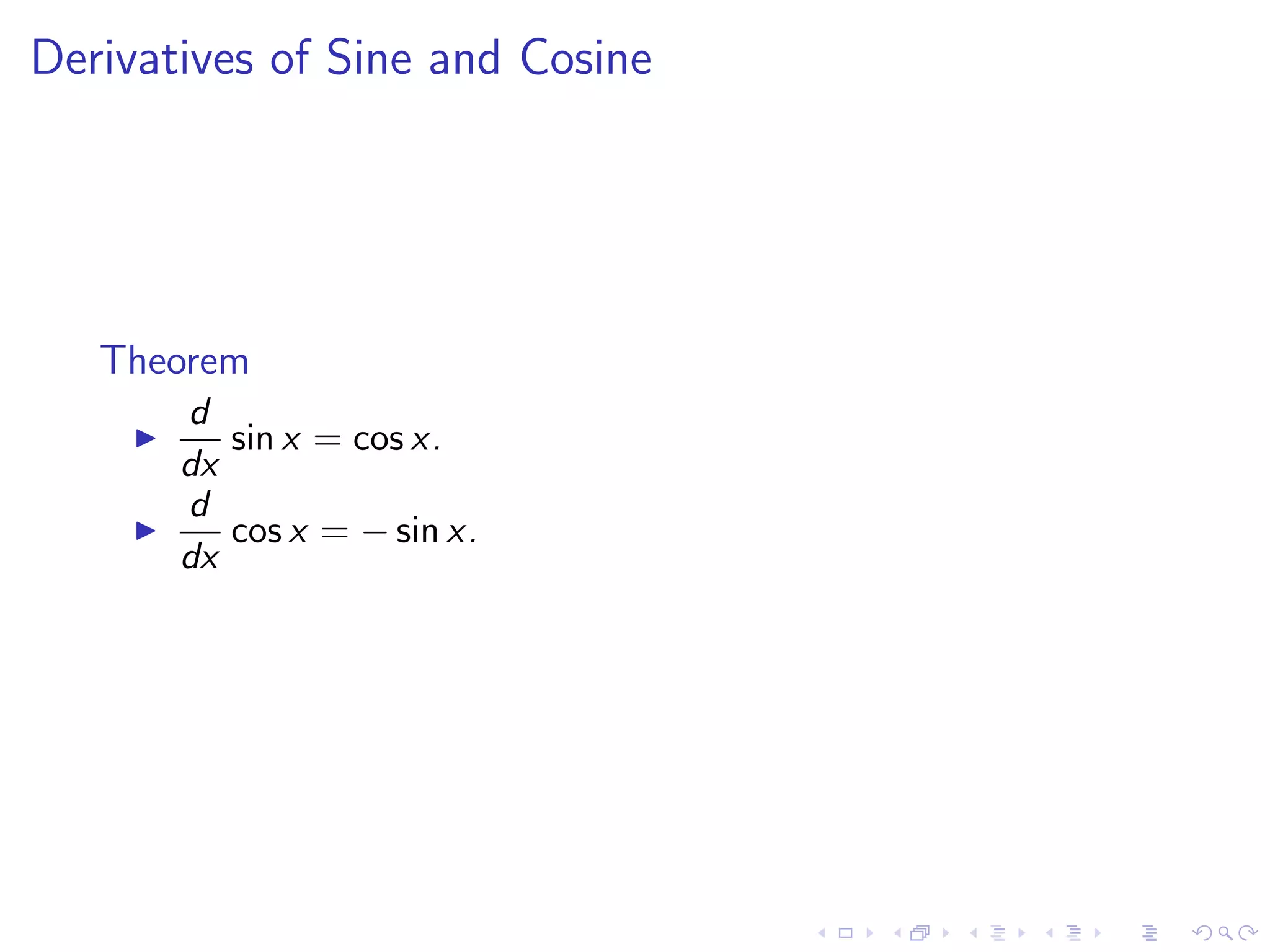 Lesson 10: Derivatives of Trigonometric Functions
