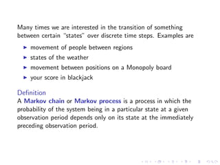 Lesson 11: Markov Chains