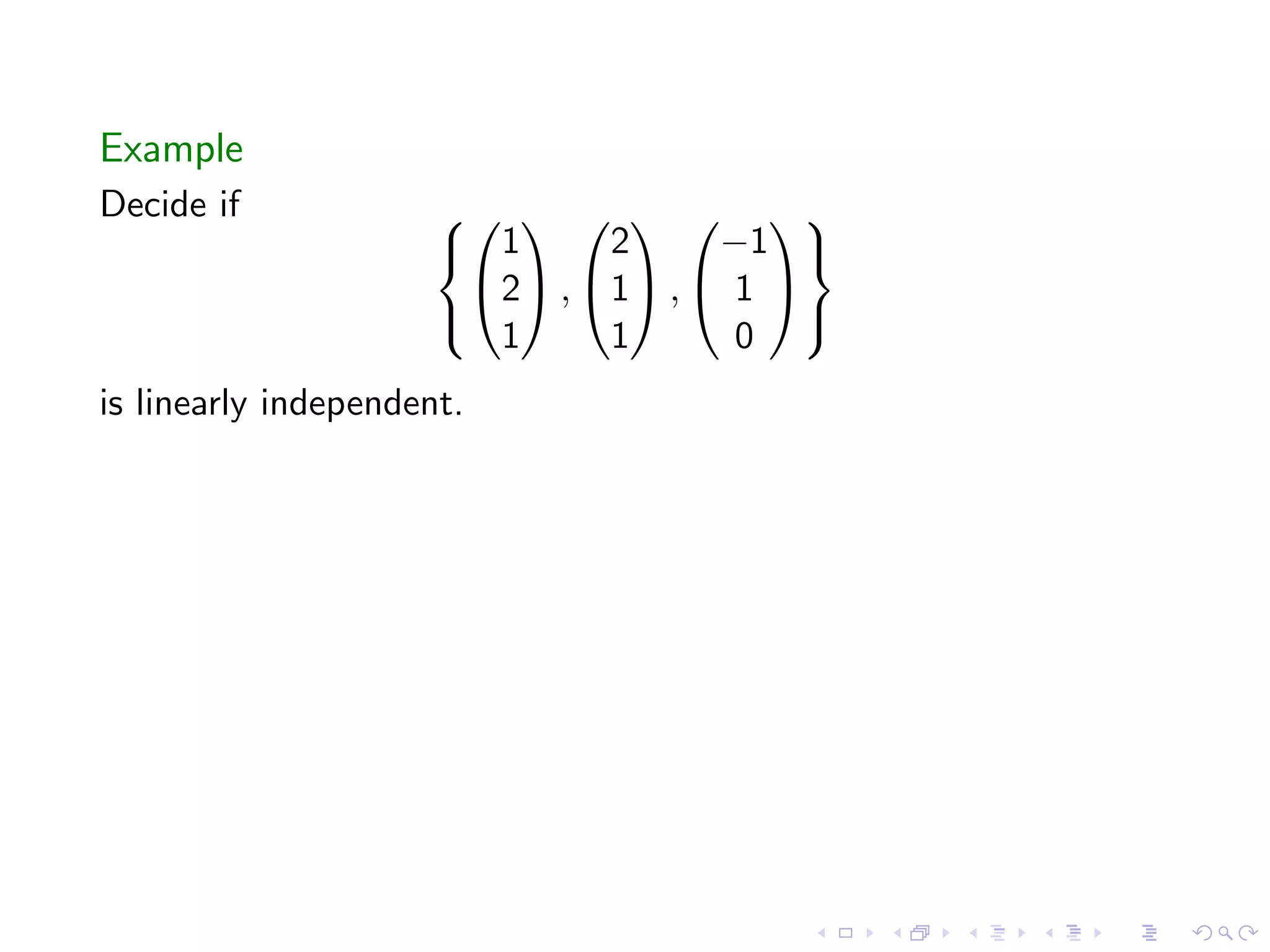 Lesson 12: Linear Independence
