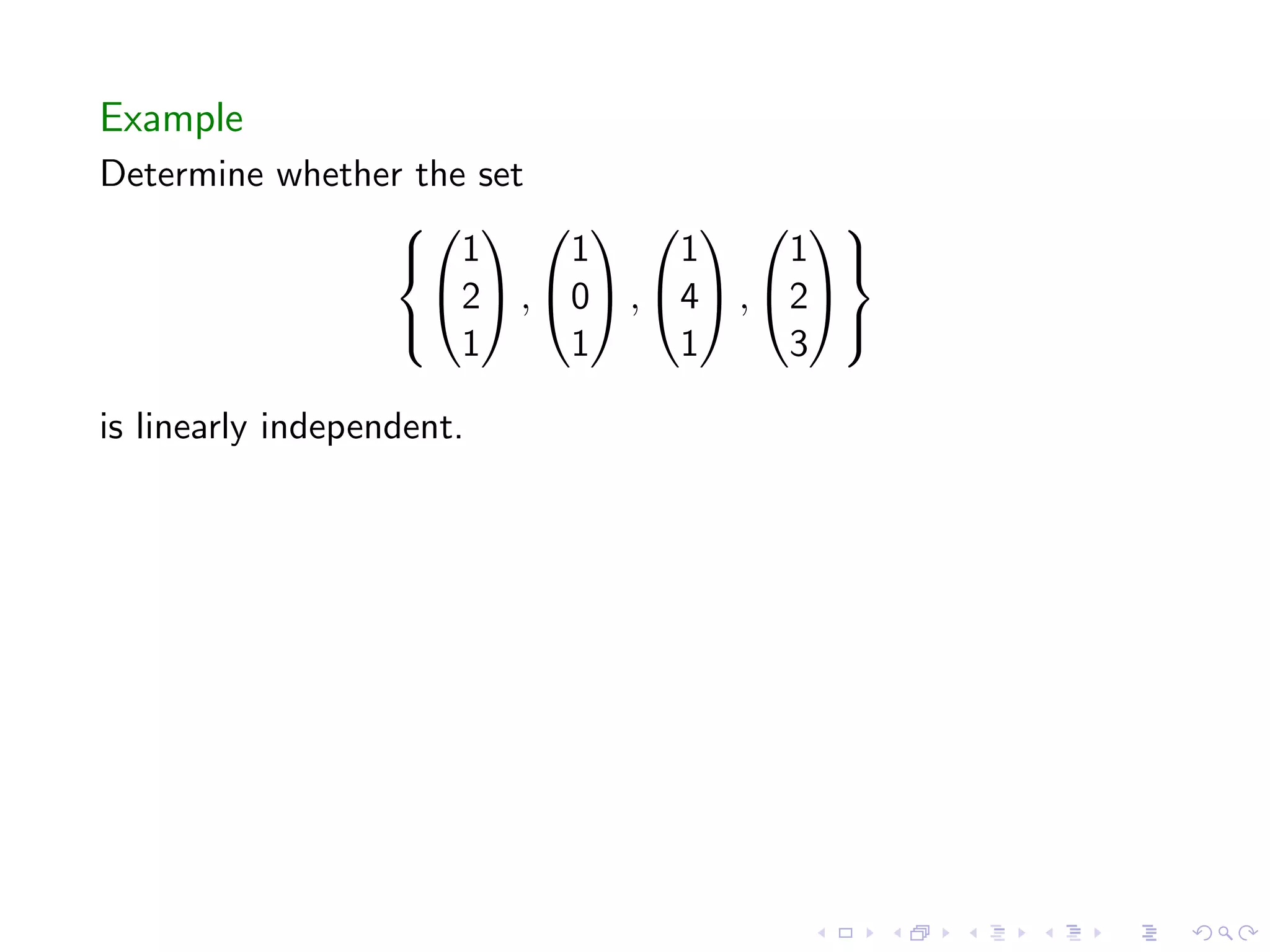 Lesson 12: Linear Independence