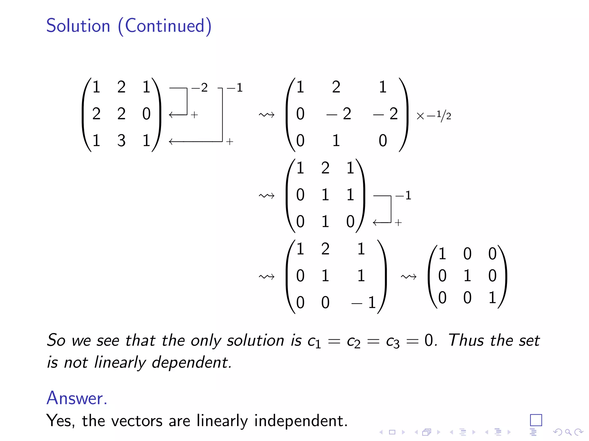 Lesson 12: Linear Independence