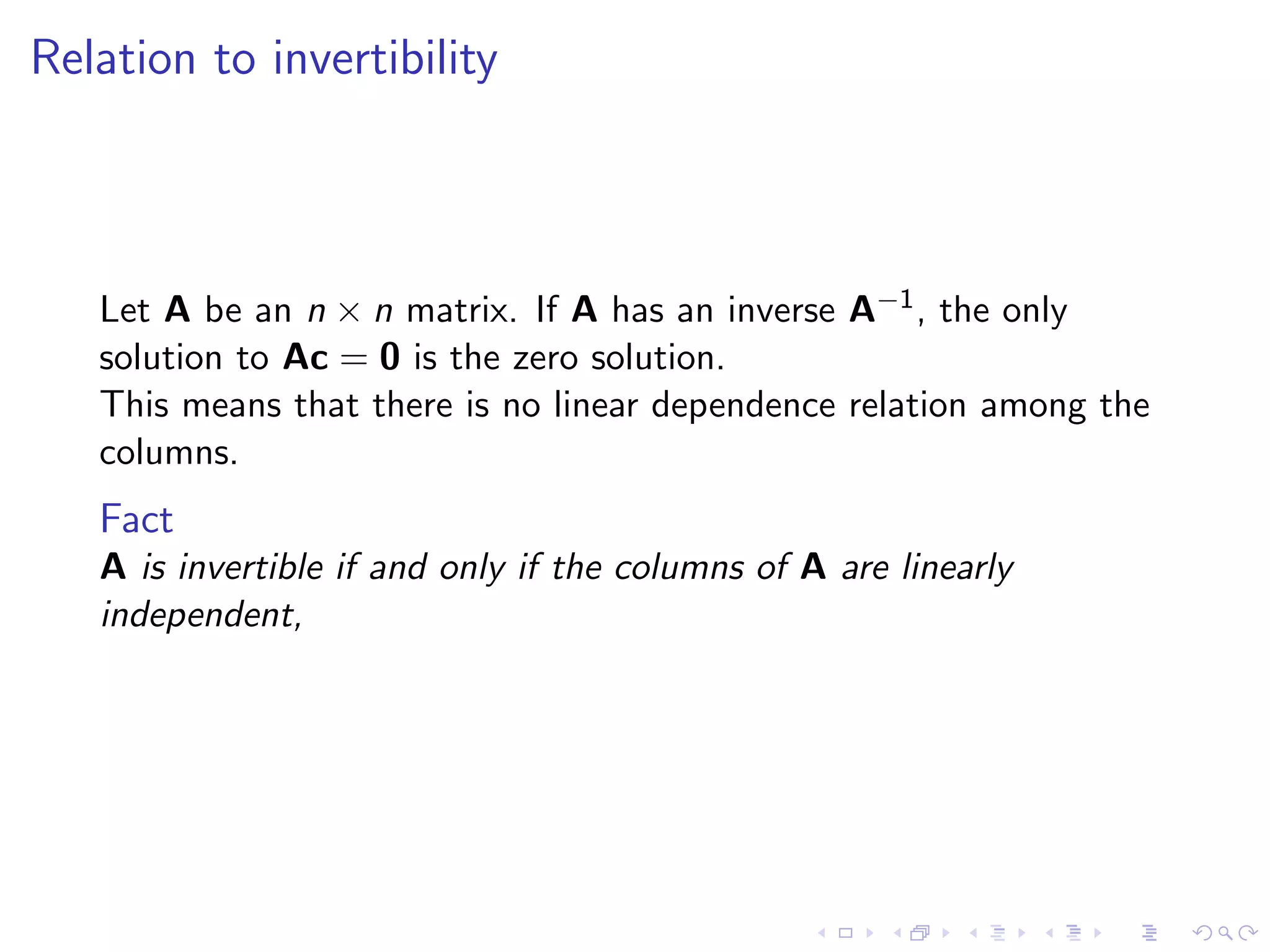 Lesson 12: Linear Independence