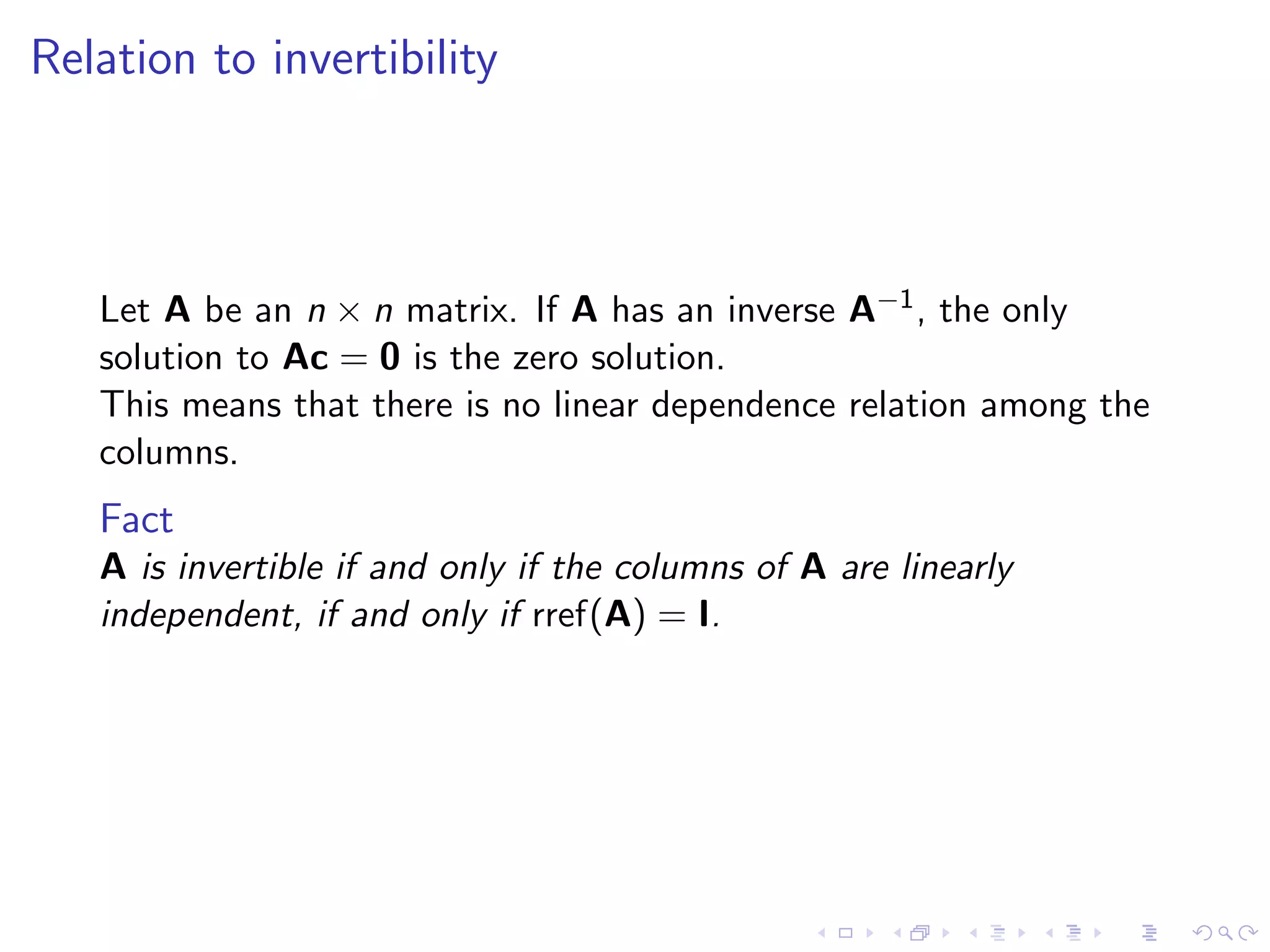 Lesson 12: Linear Independence