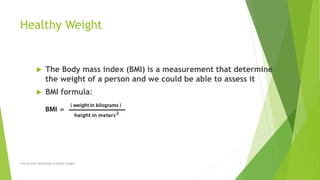Lesson on weight maintanance