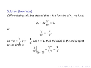 Lesson 16: Implicit Differentiation
