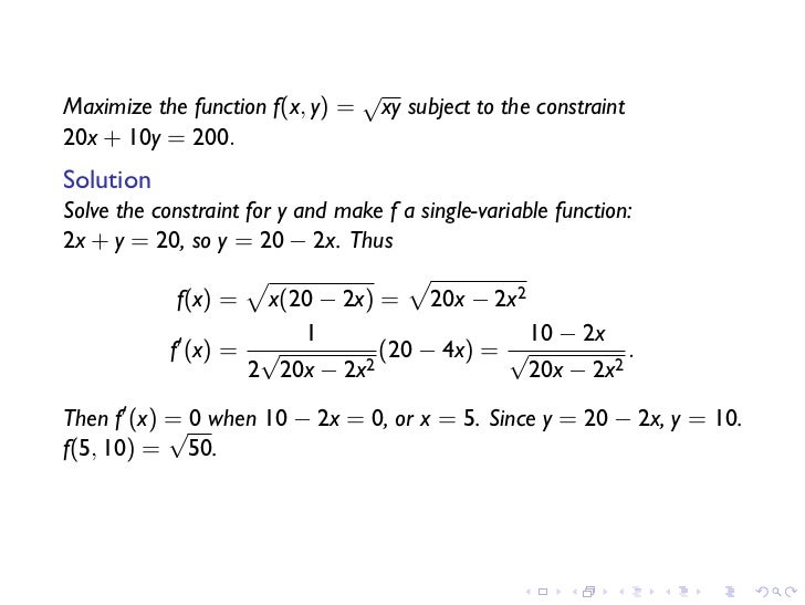 Lesson 17: The Method of Lagrange Multipliers