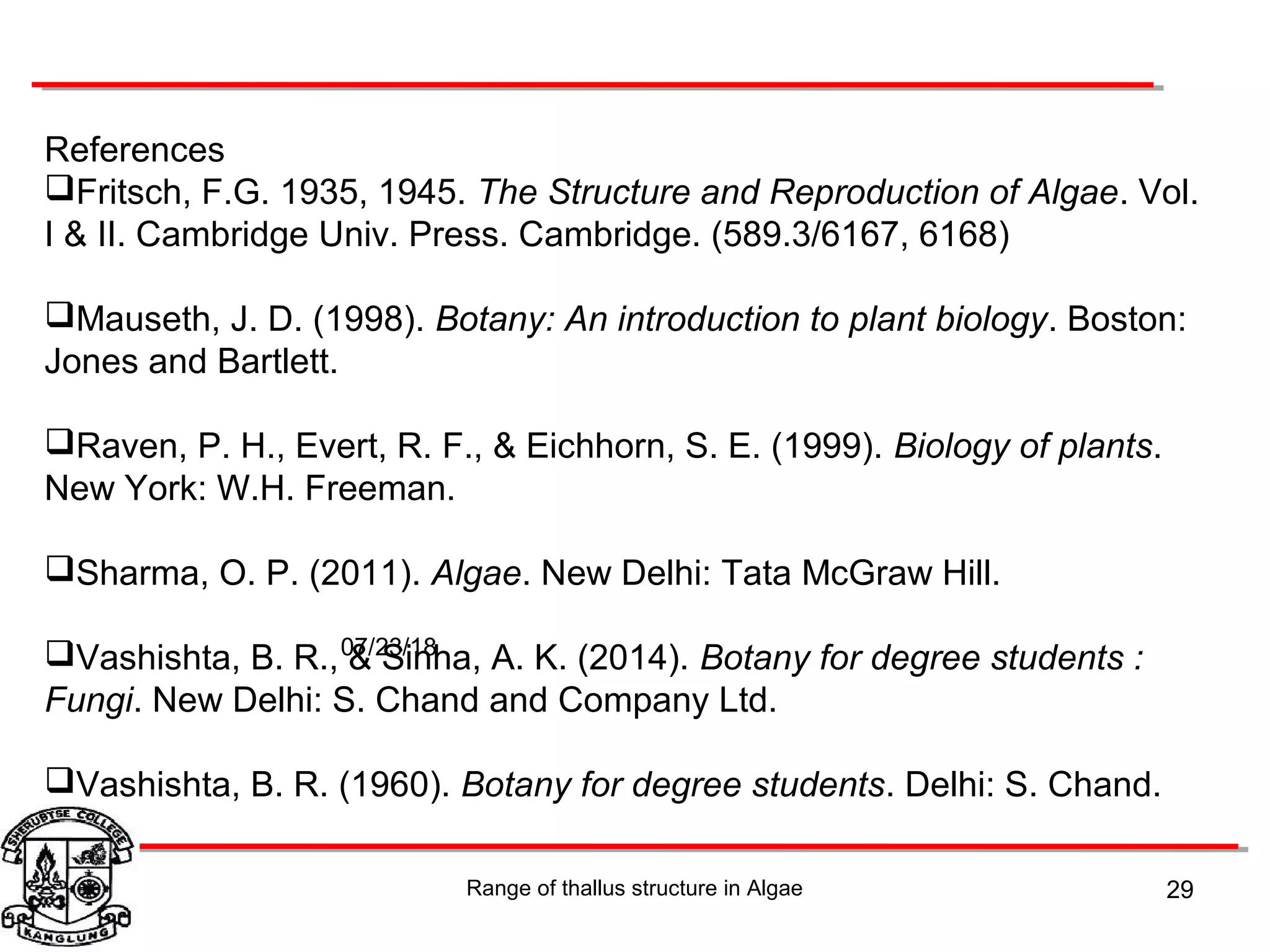 Algae thallus structure | PPT