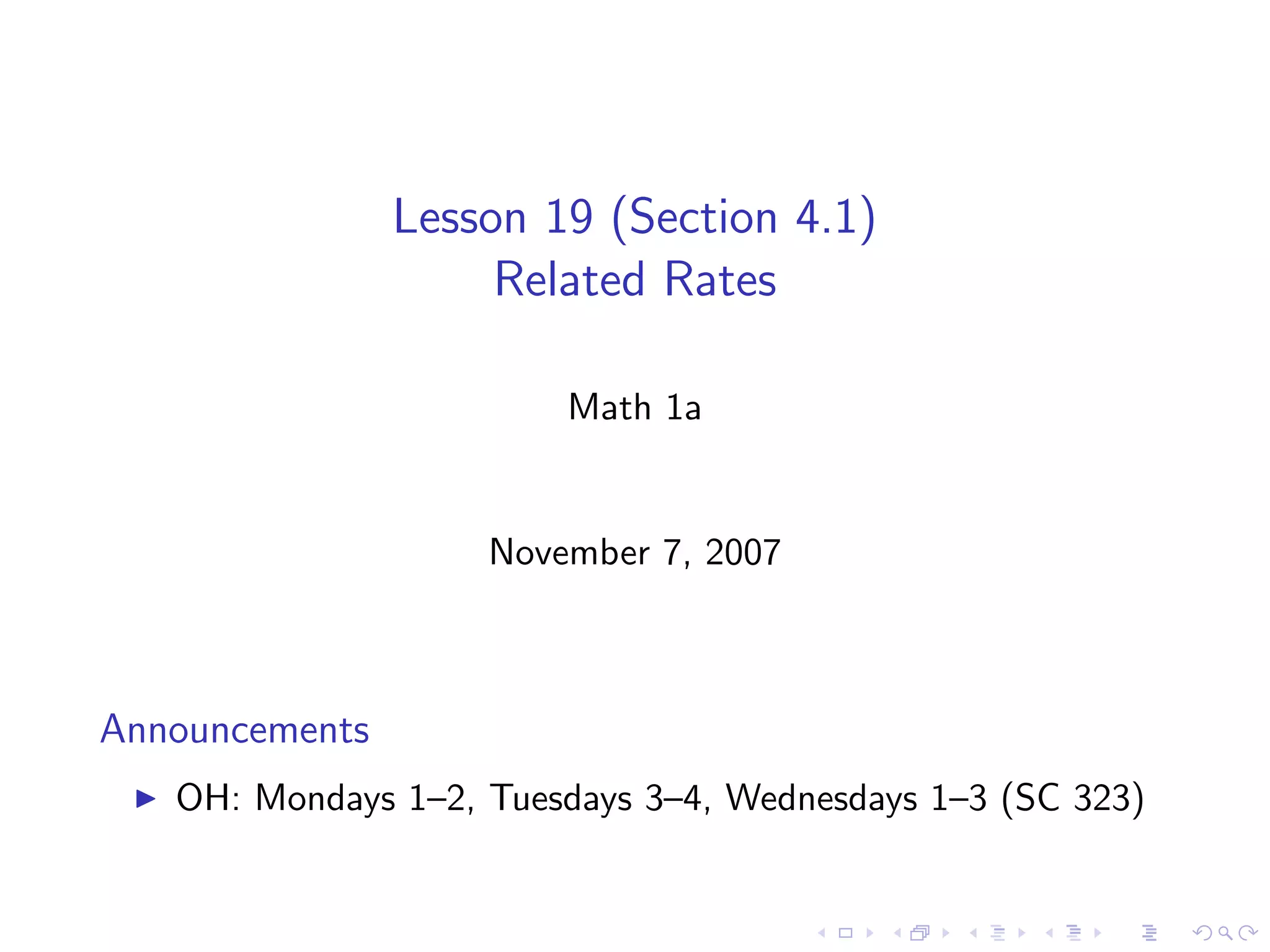 Lesson 19: Related Rates | PDF