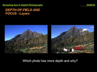 Revealing Eye in Digital Photography   DE002A DEPTH-OF-FIELD AND FOCUS - Layers Which photo has more depth and why? 