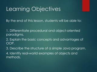 Comprehensive Introduction to Object-Oriented Programming with Java | PPTX