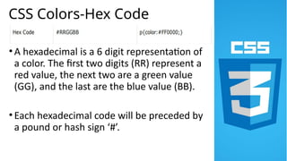 Css Using Hash Then Name CSS- ID and Glass Selectors Presentation | PPTX