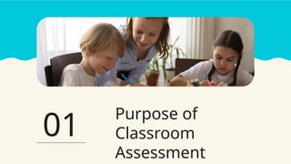 Purpose of
Classroom
Assessment
01
 