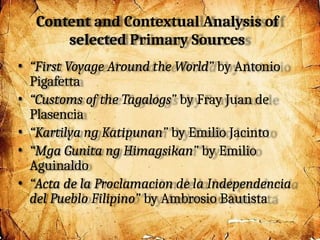 RPH Lesson 2 - Content and Contextual Analysis of Selected Primary ...