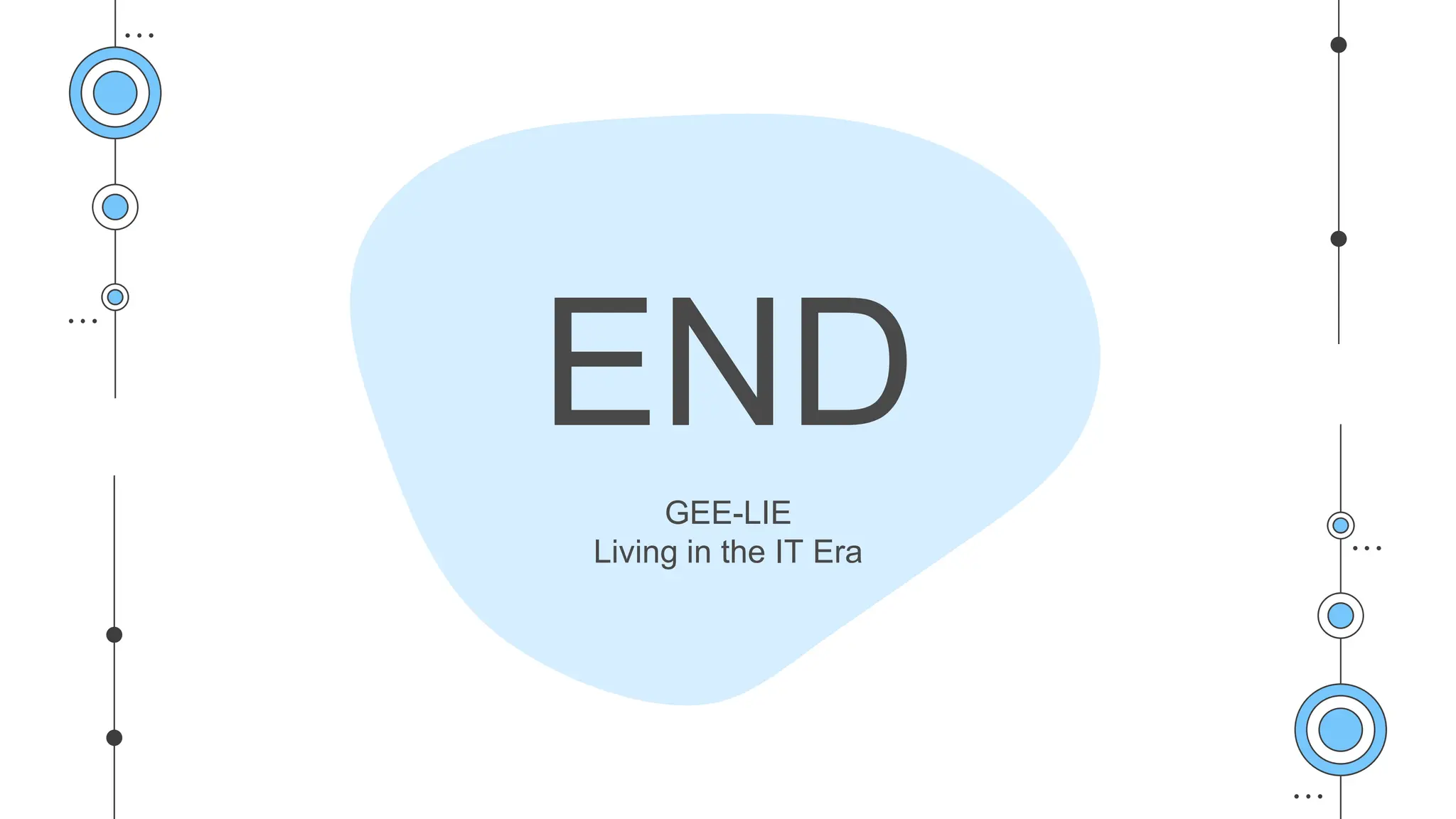 END
GEE-LIE
Living in the IT Era
 