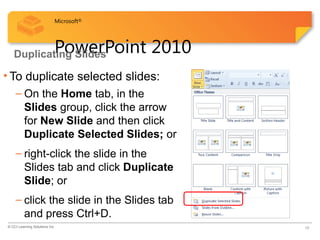 Comprehensive Guide to Microsoft PowerPoint 2010 Features and Usage | PPTX