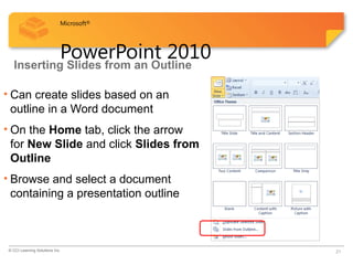 Comprehensive Guide to Microsoft PowerPoint 2010 Features and Usage | PPTX