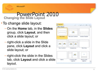 Comprehensive Guide to Microsoft PowerPoint 2010 Features and Usage | PPTX