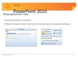 Comprehensive Guide to Microsoft PowerPoint 2010 Features and Usage | PPTX