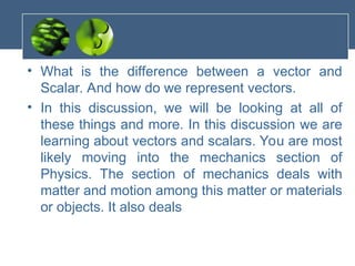 Comprehensive Guide to Scalars and Vectors in Physics with Applications ...