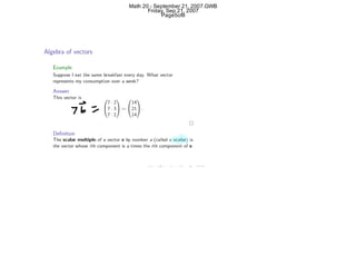 Lesson 2: Vectors And Matrices (Screen Notes) | PDF | Physics | Science