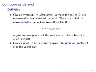 Lesson 2: Vectors and the Dot Product