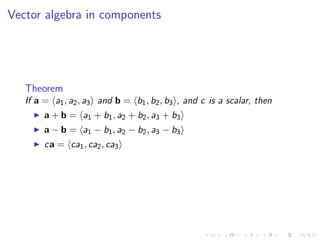 Lesson 2: Vectors and the Dot Product