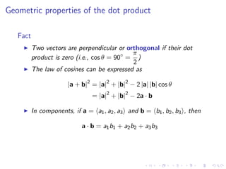 Lesson 2: Vectors and the Dot Product