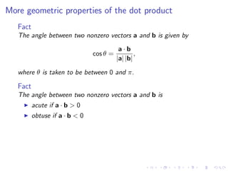 Lesson 2: Vectors and the Dot Product
