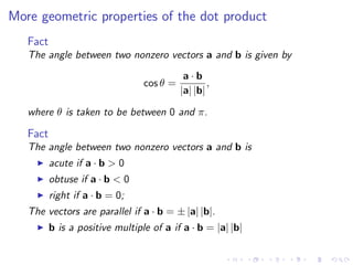 Lesson 2: Vectors and the Dot Product