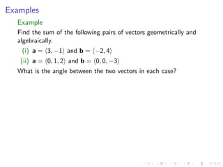 Lesson 2: Vectors and the Dot Product