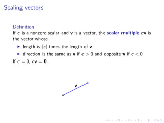 Lesson 2: Vectors and the Dot Product