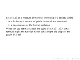 Lesson 21: Partial Derivatives in Economics