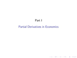 Lesson 21: Partial Derivatives in Economics