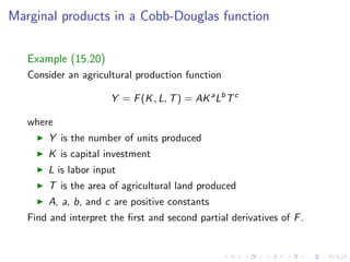 Lesson 21: Partial Derivatives in Economics