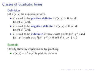 Lesson 22: Quadratic Forms