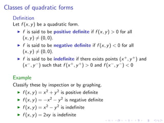 Lesson 22: Quadratic Forms